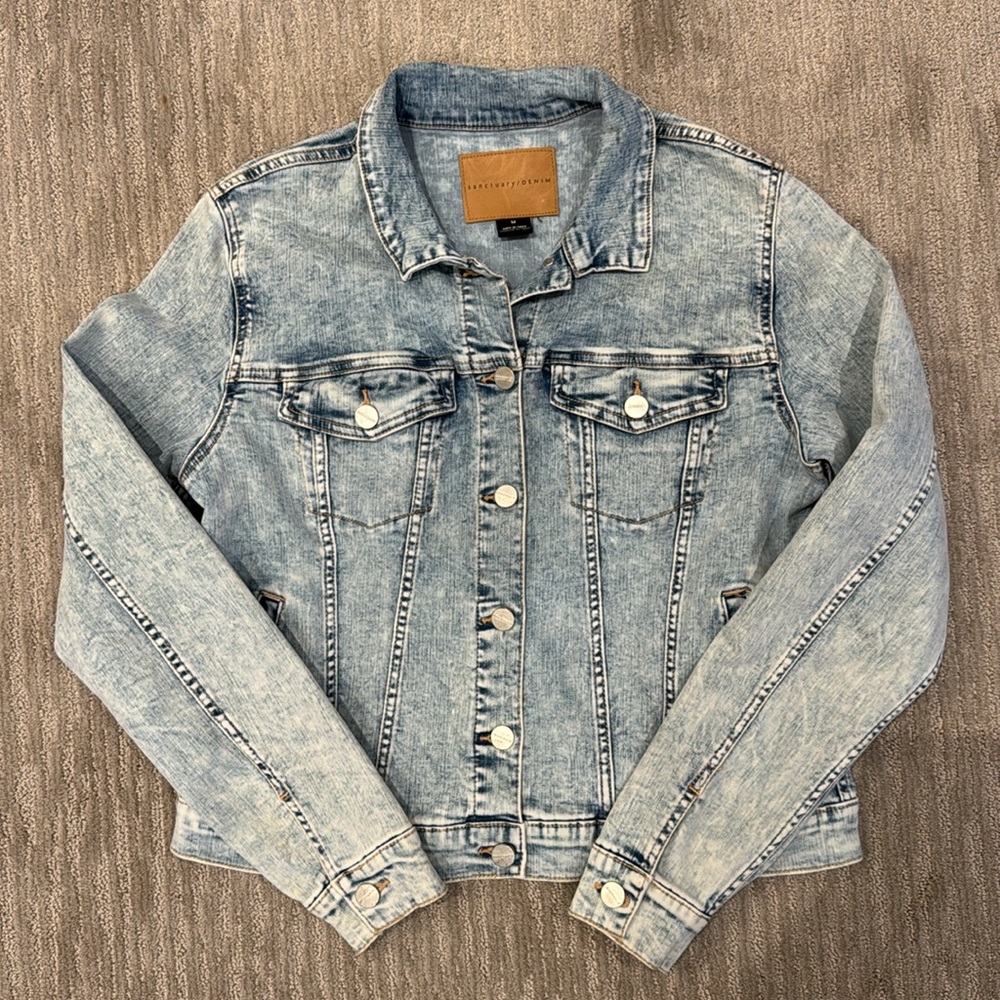 Sanctuary Light Wash Blue Denim Jean Jacket